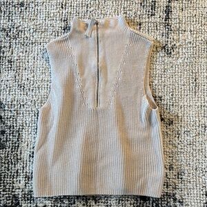 525 America Cream Knit Top with‎ Zipper